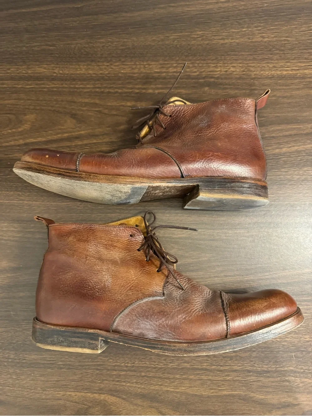 MOMA Men’s Handmade Italian Leather Cap Toe Chukka Boots Brown EU 43 US 10 Italy